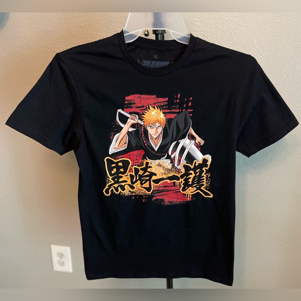 Bleach Ichigo Kanji and Symbol Men’s T-Shirt, Black- Size: Small / S